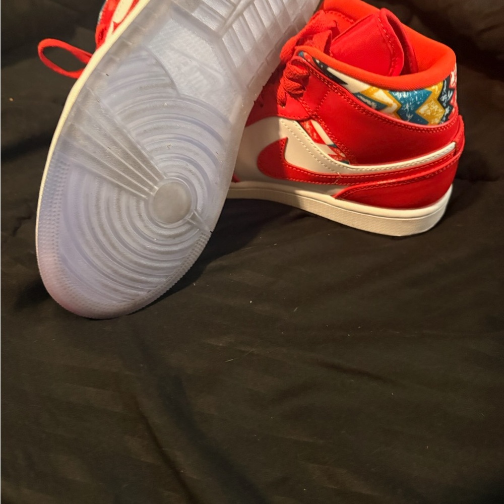 Jordan Red and White Sneakers - Picture 2 of 3
